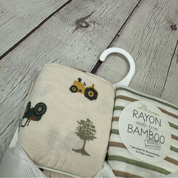 NWT Milkberry bamboo rayon Baby Blanket Set farm theme tractor country - Picture 5 of 5